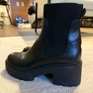 Black Chunky Heel Ankle Boots